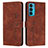 Leather Case Stands Flip Cover Holder Y03X for Motorola Moto Edge 20 5G Brown