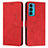 Leather Case Stands Flip Cover Holder Y03X for Motorola Moto Edge 20 5G Red