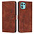 Leather Case Stands Flip Cover Holder Y03X for Motorola Moto Edge 20 Lite 5G Brown