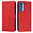 Leather Case Stands Flip Cover Holder Y03X for Motorola Moto Edge 20 Pro 5G Red