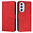 Leather Case Stands Flip Cover Holder Y03X for Motorola Moto Edge Plus (2022) 5G Red