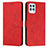 Leather Case Stands Flip Cover Holder Y03X for Motorola Moto Edge S 5G Red