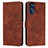 Leather Case Stands Flip Cover Holder Y03X for Motorola Moto G 5G (2022) Brown