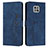 Leather Case Stands Flip Cover Holder Y03X for Motorola Moto G Power (2021) Blue