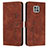 Leather Case Stands Flip Cover Holder Y03X for Motorola Moto G Power (2021) Brown