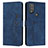 Leather Case Stands Flip Cover Holder Y03X for Motorola Moto G Power (2022) Blue