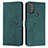 Leather Case Stands Flip Cover Holder Y03X for Motorola Moto G Power (2022) Green