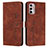 Leather Case Stands Flip Cover Holder Y03X for Motorola Moto G Stylus (2022) 4G Brown