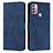 Leather Case Stands Flip Cover Holder Y03X for Motorola Moto G20 Blue