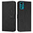 Leather Case Stands Flip Cover Holder Y03X for Motorola Moto G22 Black