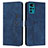 Leather Case Stands Flip Cover Holder Y03X for Motorola Moto G22 Blue