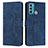 Leather Case Stands Flip Cover Holder Y03X for Motorola Moto G40 Fusion Blue