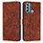 Leather Case Stands Flip Cover Holder Y03X for Motorola Moto G40 Fusion Brown