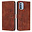 Leather Case Stands Flip Cover Holder Y03X for Motorola Moto G41 Brown