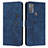 Leather Case Stands Flip Cover Holder Y03X for Motorola Moto G50 Blue