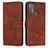 Leather Case Stands Flip Cover Holder Y03X for Motorola Moto G50 Brown