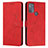Leather Case Stands Flip Cover Holder Y03X for Motorola Moto G50 Red