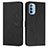 Leather Case Stands Flip Cover Holder Y03X for Motorola Moto G51 5G Black