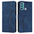 Leather Case Stands Flip Cover Holder Y03X for Motorola Moto G60 Blue