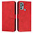 Leather Case Stands Flip Cover Holder Y03X for Motorola Moto G60s Red