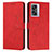 Leather Case Stands Flip Cover Holder Y03X for OnePlus Nord N300 5G Red