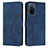 Leather Case Stands Flip Cover Holder Y03X for Oppo A55S 5G Blue