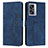 Leather Case Stands Flip Cover Holder Y03X for Oppo A57 5G Blue