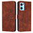 Leather Case Stands Flip Cover Holder Y03X for Oppo Reno7 5G Brown