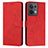 Leather Case Stands Flip Cover Holder Y03X for Oppo Reno9 5G Red