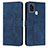 Leather Case Stands Flip Cover Holder Y03X for Samsung Galaxy A21s Blue