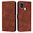 Leather Case Stands Flip Cover Holder Y03X for Samsung Galaxy A21s Brown