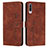Leather Case Stands Flip Cover Holder Y03X for Samsung Galaxy A70 Brown
