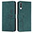 Leather Case Stands Flip Cover Holder Y03X for Samsung Galaxy A70 Green