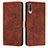 Leather Case Stands Flip Cover Holder Y03X for Samsung Galaxy A70S Brown