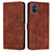 Leather Case Stands Flip Cover Holder Y03X for Samsung Galaxy A71 5G Brown