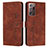 Leather Case Stands Flip Cover Holder Y03X for Samsung Galaxy Note 20 Ultra 5G Brown