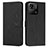 Leather Case Stands Flip Cover Holder Y03X for Xiaomi Redmi 10 Power Black