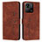 Leather Case Stands Flip Cover Holder Y03X for Xiaomi Redmi 10 Power Brown