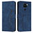 Leather Case Stands Flip Cover Holder Y03X for Xiaomi Redmi Note 9 Blue