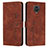Leather Case Stands Flip Cover Holder Y03X for Xiaomi Redmi Note 9 Pro Max Brown