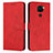 Leather Case Stands Flip Cover Holder Y03X for Xiaomi Redmi Note 9 Red