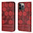 Leather Case Stands Flip Cover Holder Y04B for Apple iPhone 13 Pro Max Red Wine