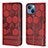 Leather Case Stands Flip Cover Holder Y04B for Apple iPhone 13 Red Wine