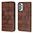 Leather Case Stands Flip Cover Holder Y04B for Samsung Galaxy A23 5G Brown
