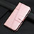 Leather Case Stands Flip Cover Holder Y04X for Motorola Moto E32 Rose Gold