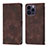 Leather Case Stands Flip Cover Holder Y05B for Apple iPhone 13 Pro Brown