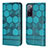 Leather Case Stands Flip Cover Holder Y05B for Samsung Galaxy S20 FE 5G Cyan