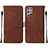 Leather Case Stands Flip Cover Holder Y07B for Samsung Galaxy S21 Ultra 5G