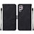 Leather Case Stands Flip Cover Holder Y07B for Samsung Galaxy S21 Ultra 5G Black