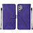 Leather Case Stands Flip Cover Holder Y07B for Samsung Galaxy S21 Ultra 5G Purple